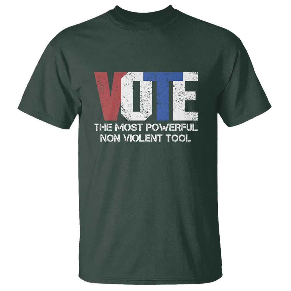 Vote 2024 T Shirt The Most Powerful None Violent Tool TS09 Dark Forest Green Print Your Wear