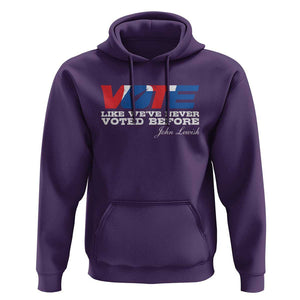 Vote 2024 Hoodie Like We've Never Voted Before TS09 Purple Print Your Wear