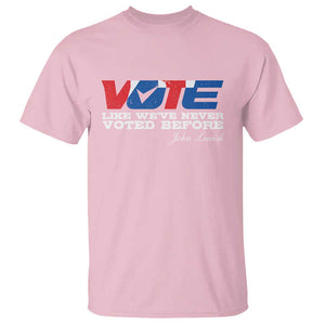 Vote 2024 T Shirt Like We've Never Voted Before TS09 Light Pink Print Your Wear