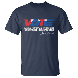 Vote 2024 T Shirt Like We've Never Voted Before TS09 Navy Print Your Wear