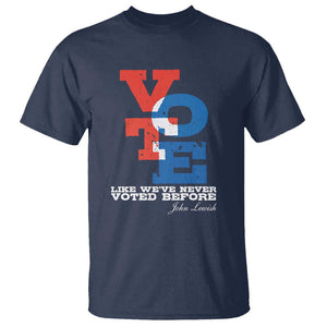 Voting 2024 T Shirt Like We've Never Voted Before TS09 Navy Print Your Wear