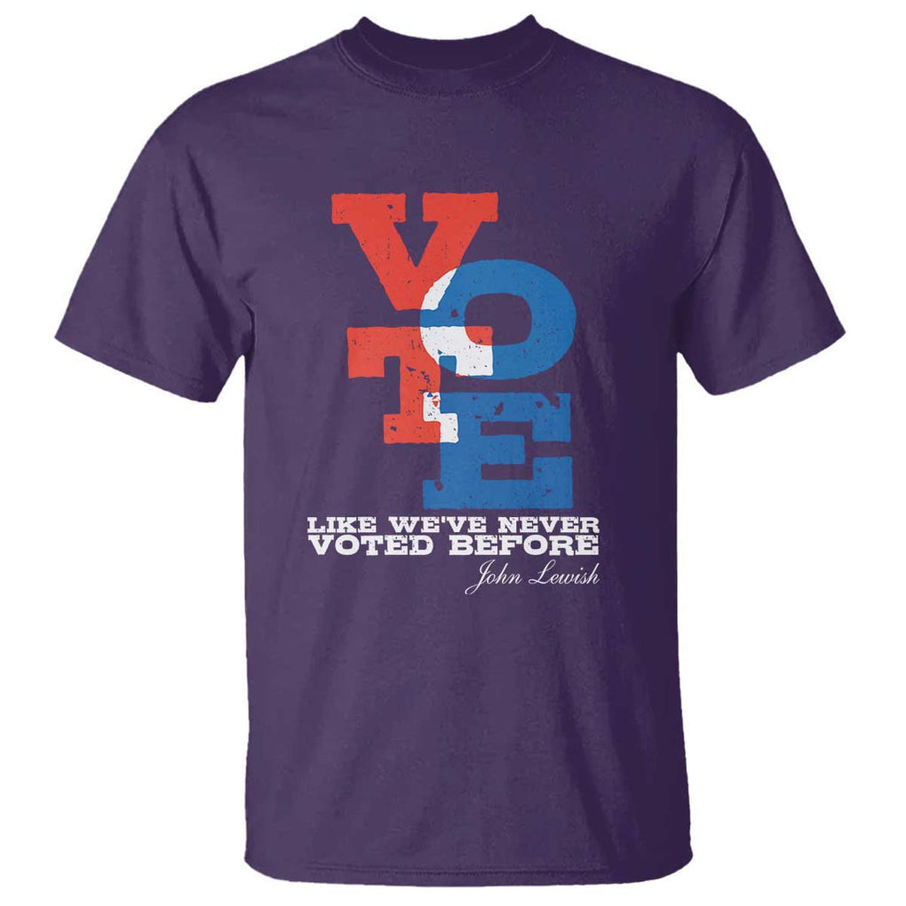 Voting 2024 T Shirt Like We've Never Voted Before TS09 Purple Print Your Wear