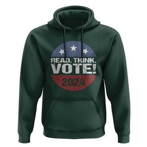 Vote 2024 Hoodie Read Think Vote TS09 Dark Forest Green Print Your Wear