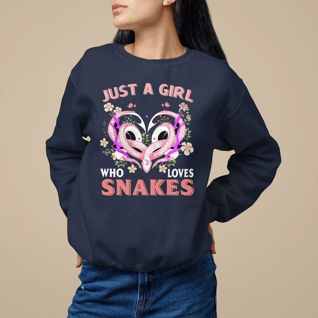 Just A Girl Who Loves Snakes Sweatshirt TS09 Navy Printyourwear