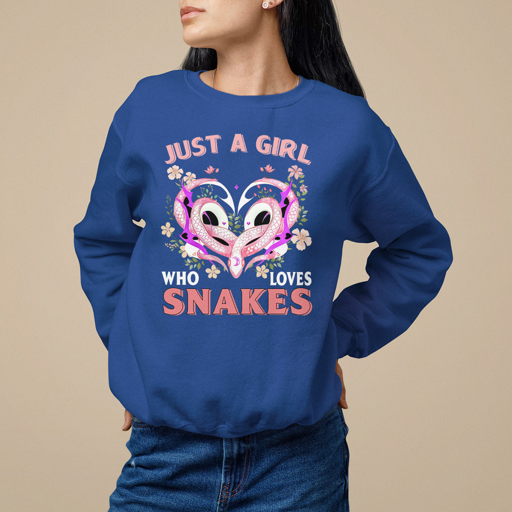 Just A Girl Who Loves Snakes Sweatshirt TS09 Royal Blue Printyourwear
