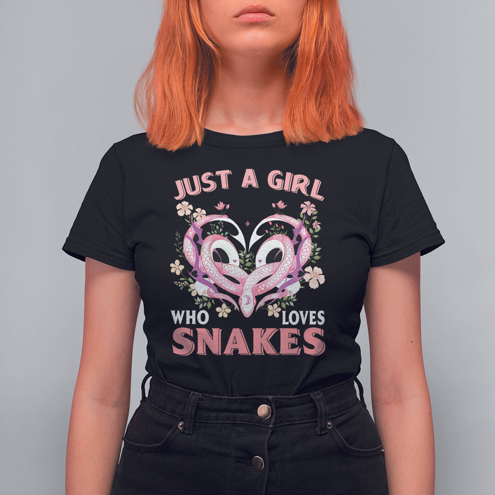 Just A Girl Who Loves Snakes T Shirt For Women TS09 Black Printyourwear