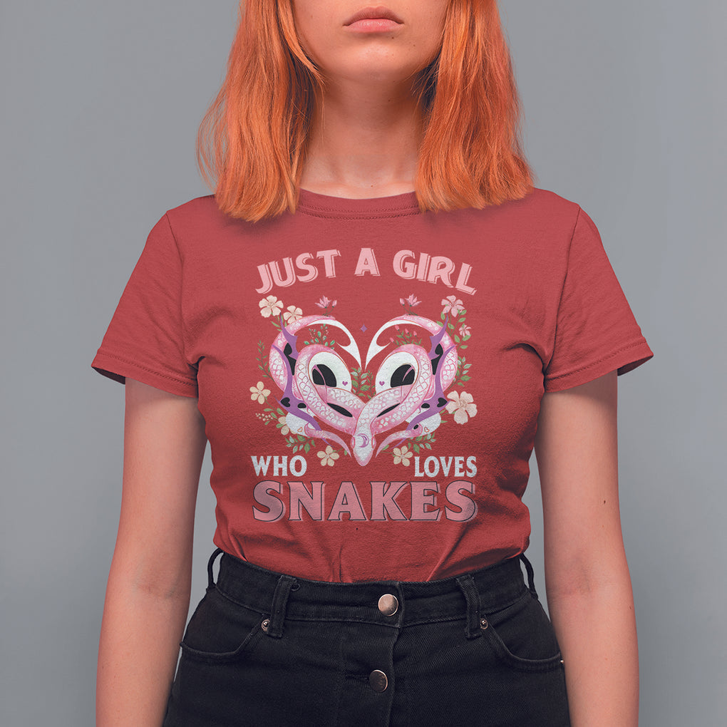 Just A Girl Who Loves Snakes T Shirt For Women TS09 Red Printyourwear