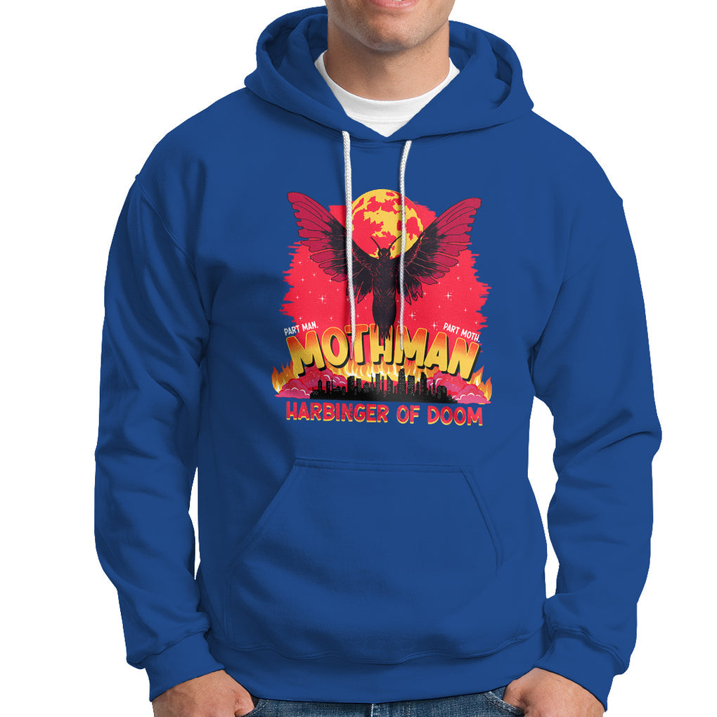 Mothman Harbinger of Doom! City Night Cryptid Creature Hoodie TS09 Royal Blue Printyourwear