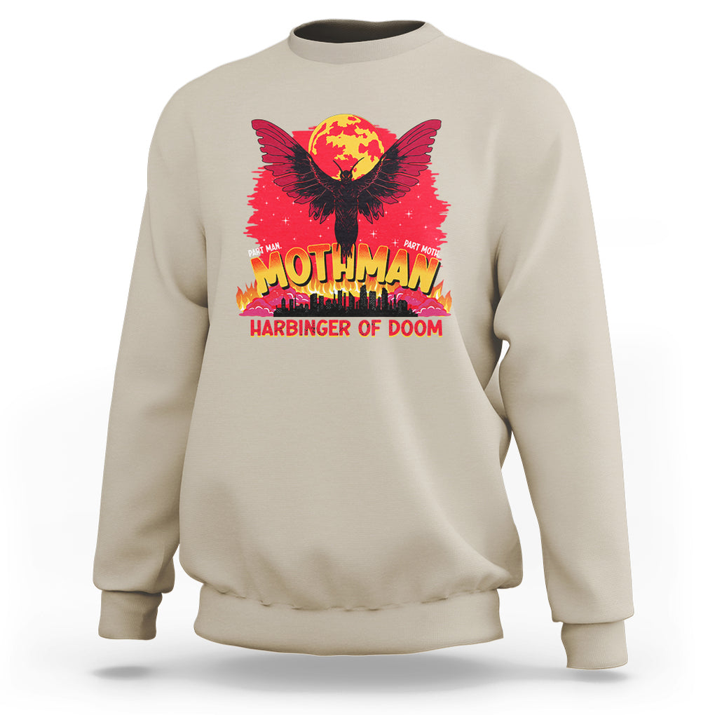 Mothman Harbinger of Doom! City Night Cryptid Creature Sweatshirt TS09 Sand Printyourwear