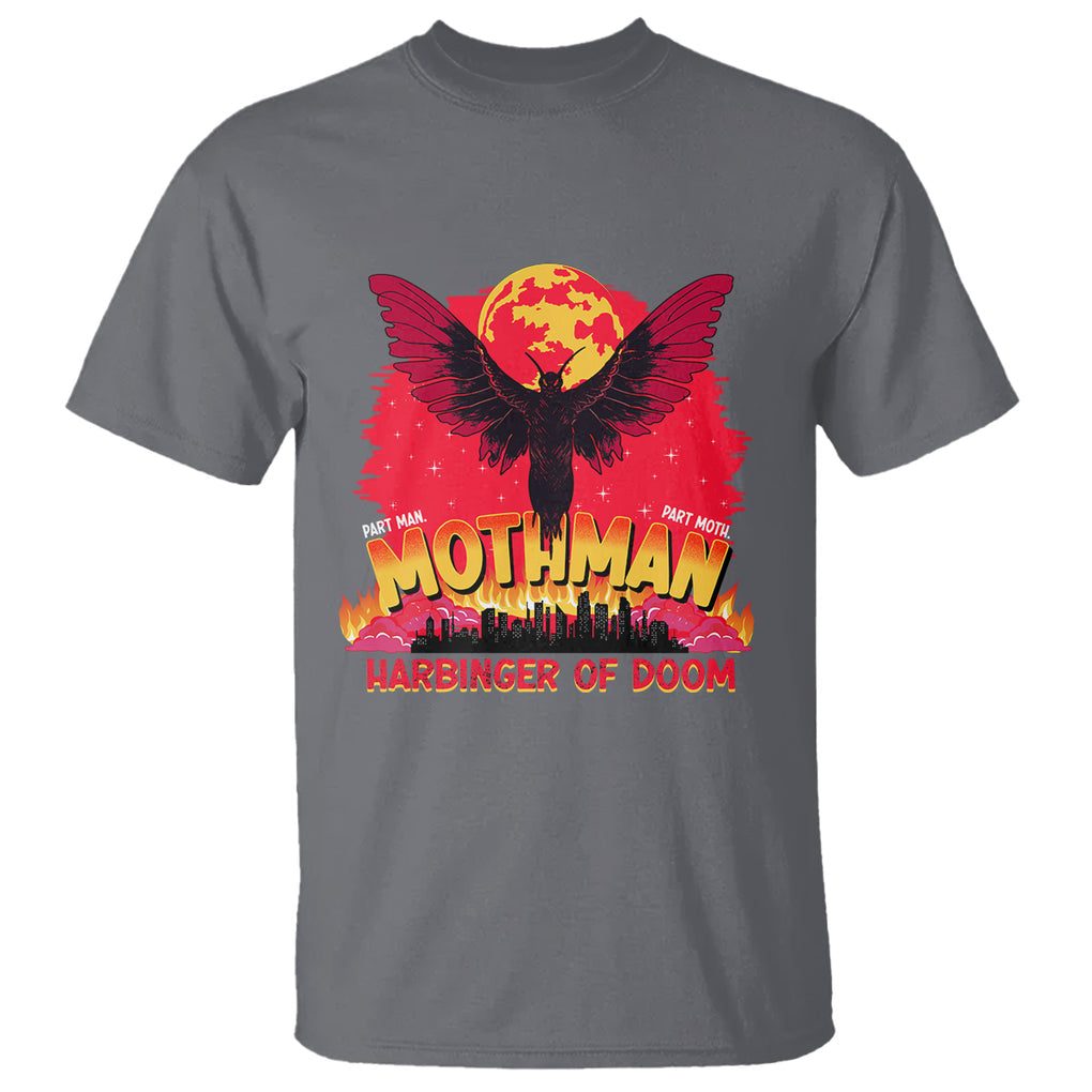 Mothman Harbinger of Doom! City Night Cryptid Creature T Shirt TS09 Charcoal Printyourwear