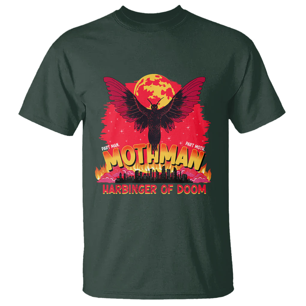 Mothman Harbinger of Doom! City Night Cryptid Creature T Shirt TS09 Dark Forest Green Printyourwear