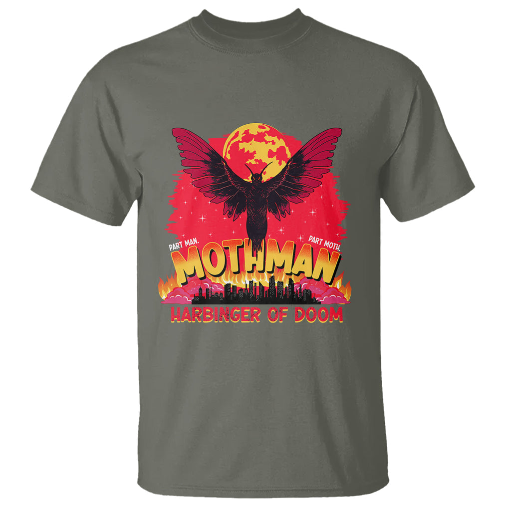 Mothman Harbinger of Doom! City Night Cryptid Creature T Shirt TS09 Military Green Printyourwear