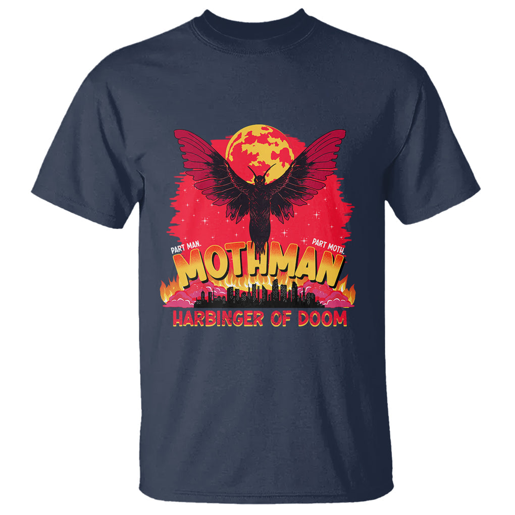 Mothman Harbinger of Doom! City Night Cryptid Creature T Shirt TS09 Navy Printyourwear