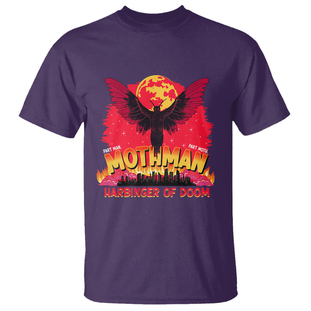 Mothman Harbinger of Doom! City Night Cryptid Creature T Shirt TS09 Purple Printyourwear
