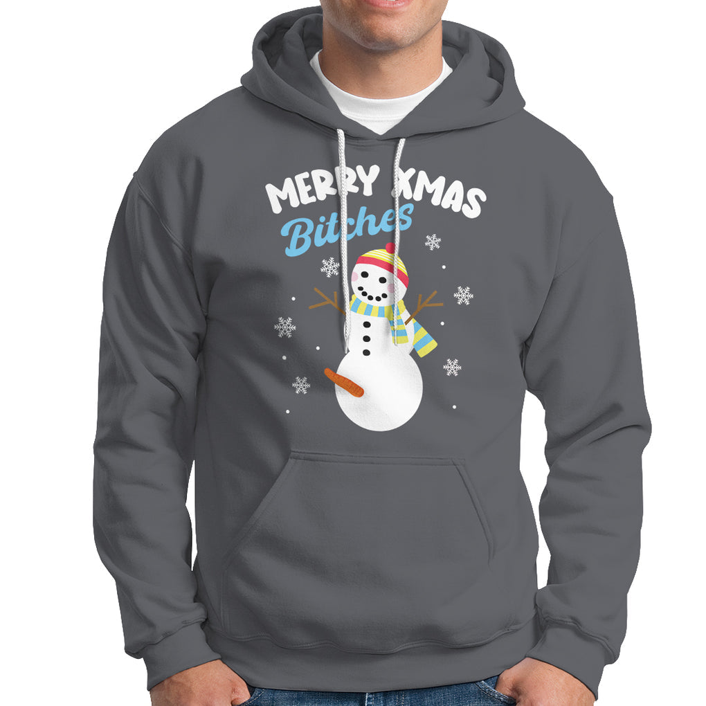 Merry Xmas Bitches Naughty Dirty Carrot Snowman Ugly Christmas Hoodie TS09 Printyourwear