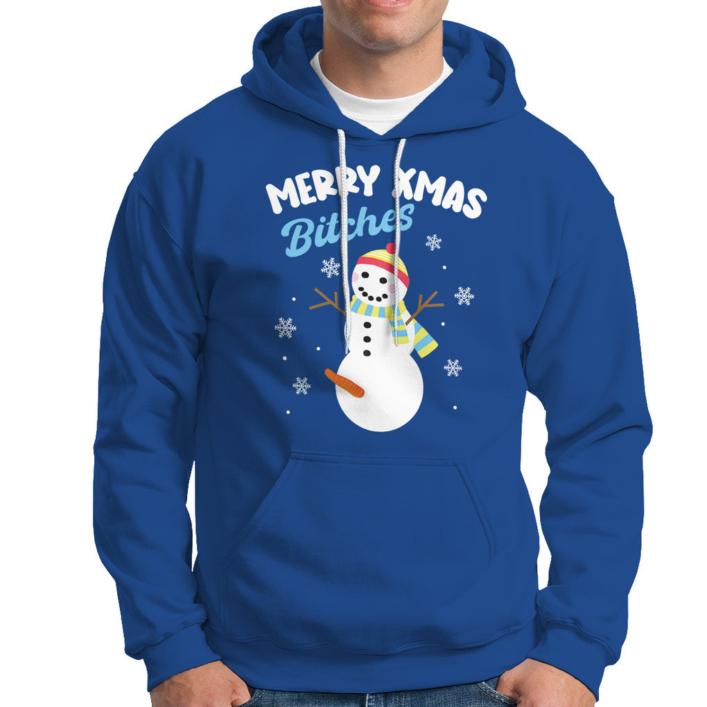 Merry Xmas Bitches Naughty Dirty Carrot Snowman Ugly Christmas Hoodie TS09 Printyourwear