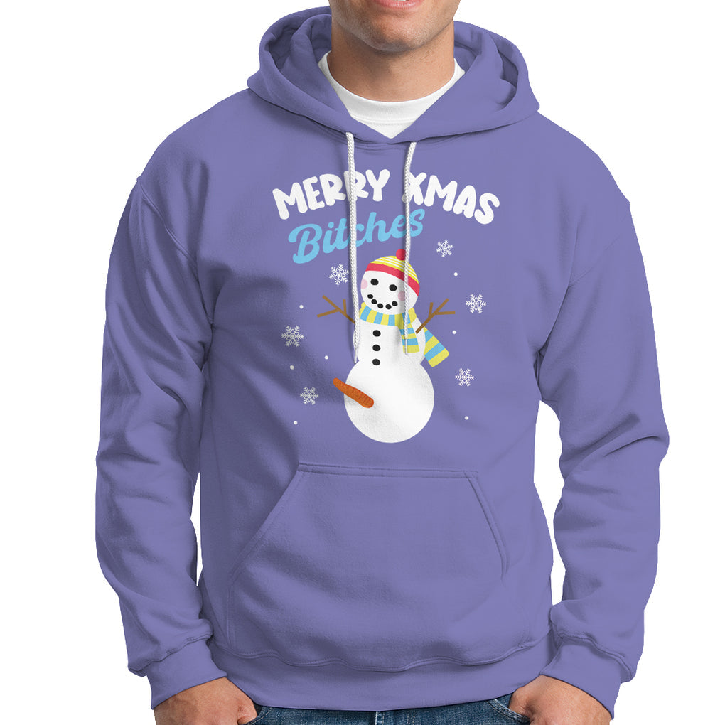 Merry Xmas Bitches Naughty Dirty Carrot Snowman Ugly Christmas Hoodie TS09 Printyourwear