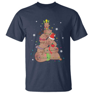 Funny Capybara Christmas Tree T Shirt TS09 Navy Print Your Wear
