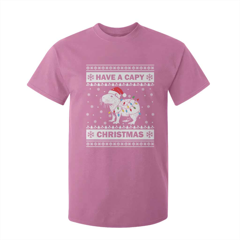 Funny Capybara Christmas T Shirt For Kid Have A Capy Christmas Light TS09 Azalea Print Your Wear
