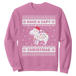 Funny Capybara Christmas Sweatshirt Have A Capy Christmas Light TS09 Azalea Print Your Wear