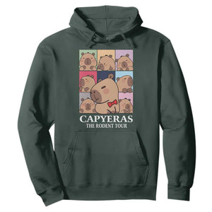Funny Capybara Christmas Hoodie Capyeras The Rodent Tour TS09 Dark Forest Green Print Your Wear