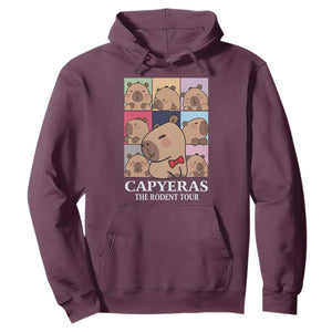 Funny Capybara Christmas Hoodie Capyeras The Rodent Tour TS09 Maroon Print Your Wear