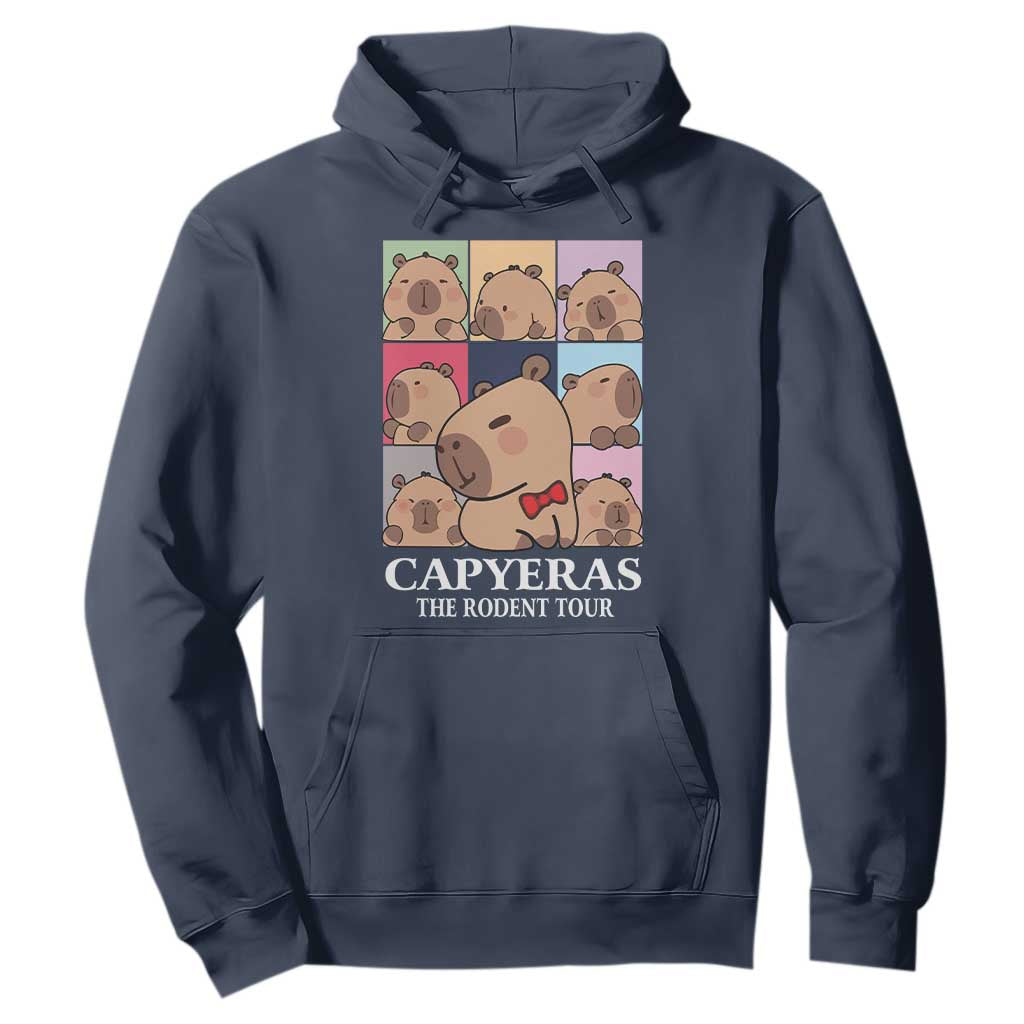 Funny Capybara Christmas Hoodie Capyeras The Rodent Tour TS09 Navy Print Your Wear