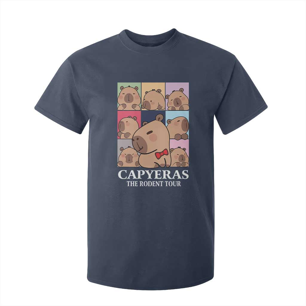 Funny Capybara Christmas T Shirt For Kid Capyeras The Rodent Tour TS09 Navy Print Your Wear