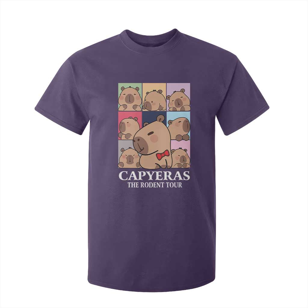 Funny Capybara Christmas T Shirt For Kid Capyeras The Rodent Tour TS09 Purple Print Your Wear