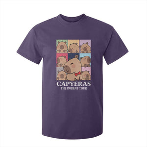 Funny Capybara Christmas T Shirt For Kid Capyeras The Rodent Tour TS09 Purple Print Your Wear