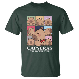 Funny Capybara Christmas T Shirt Capyeras The Rodent Tour TS09 Dark Forest Green Print Your Wear