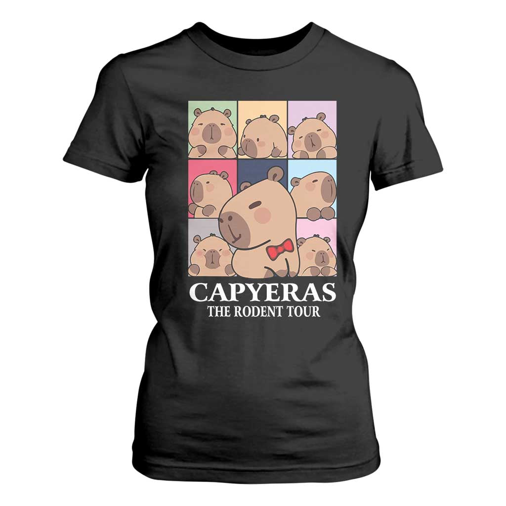 Funny Capybara Christmas T Shirt For Women Capyeras The Rodent Tour TS09 Black Print Your Wear
