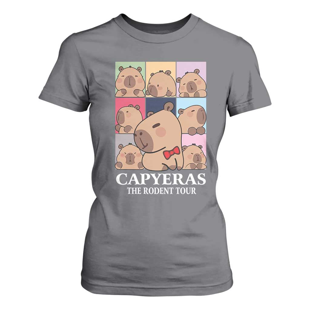 Funny Capybara Christmas T Shirt For Women Capyeras The Rodent Tour TS09 Charcoal Print Your Wear