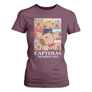Funny Capybara Christmas T Shirt For Women Capyeras The Rodent Tour TS09 Maroon Print Your Wear