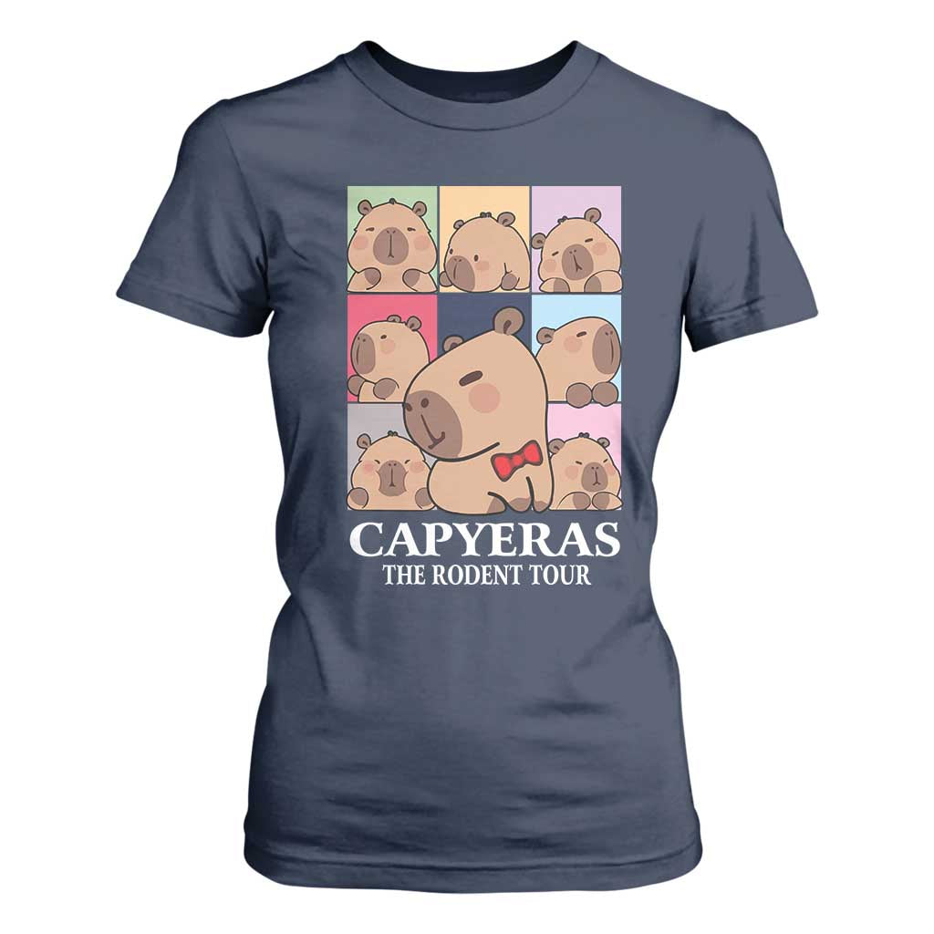Funny Capybara Christmas T Shirt For Women Capyeras The Rodent Tour TS09 Navy Print Your Wear