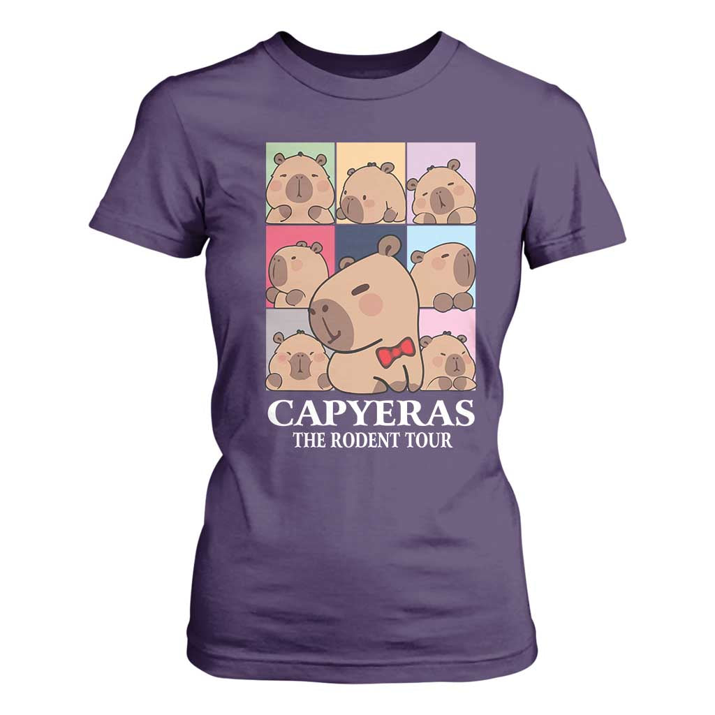 Funny Capybara Christmas T Shirt For Women Capyeras The Rodent Tour TS09 Purple Print Your Wear