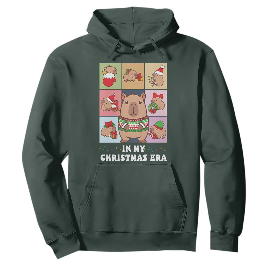 Funny Capybara Christmas Hoodie In My Christmas Era TS09 Dark Forest Green Print Your Wear