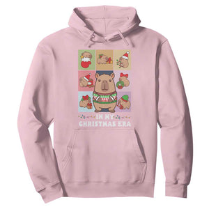 Funny Capybara Christmas Hoodie In My Christmas Era TS09 Light Pink Print Your Wear