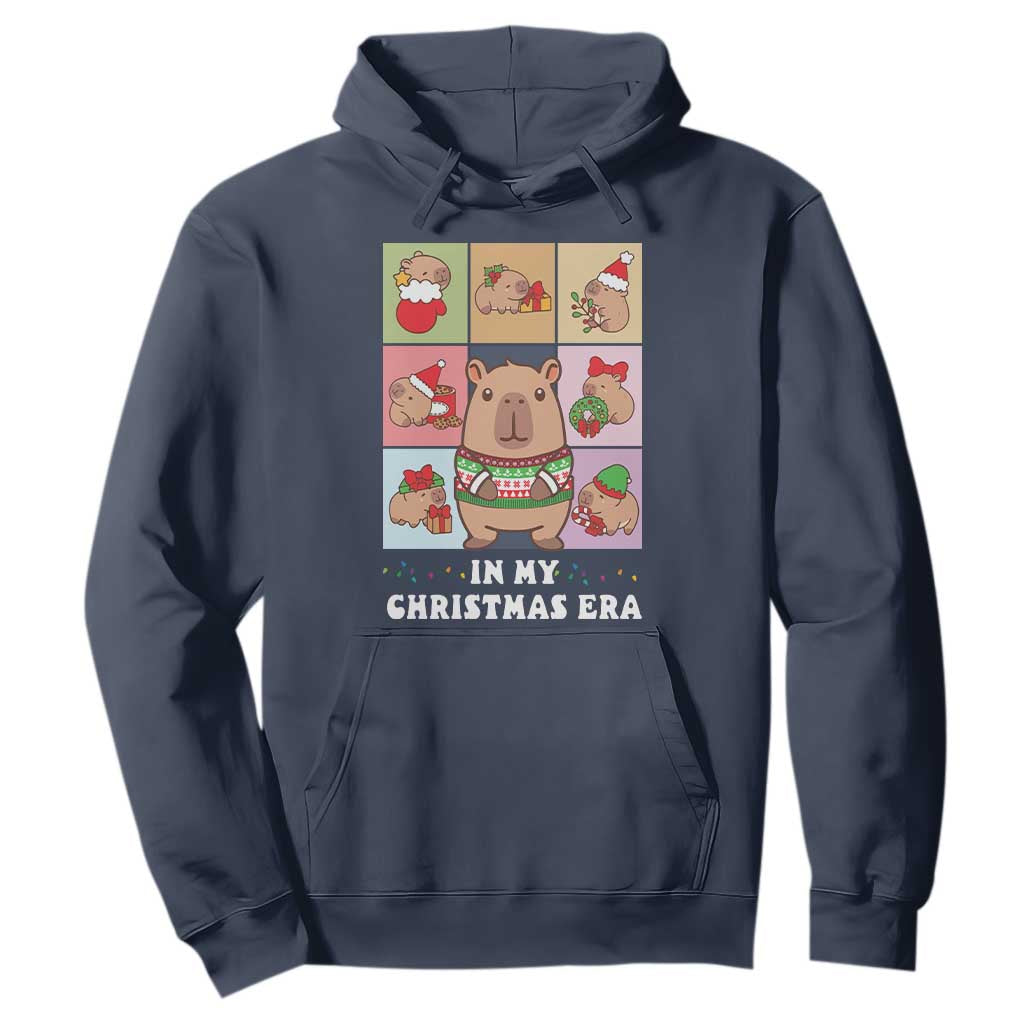 Funny Capybara Christmas Hoodie In My Christmas Era TS09 Navy Print Your Wear