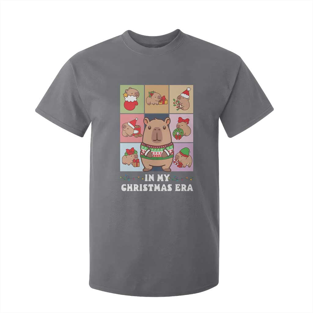 Funny Capybara Christmas T Shirt For Kid In My Christmas Era TS09 Charcoal Print Your Wear