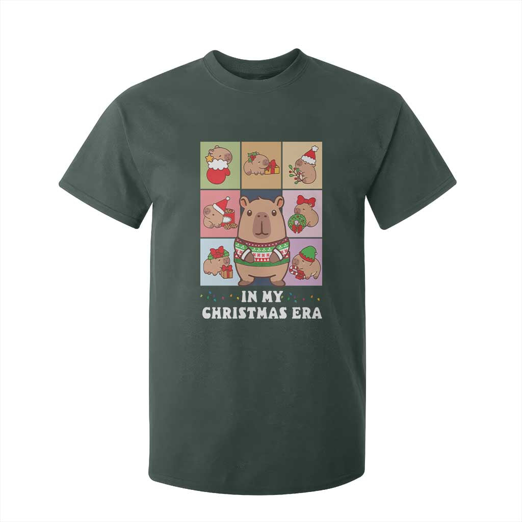 Funny Capybara Christmas T Shirt For Kid In My Christmas Era TS09 Dark Forest Green Print Your Wear