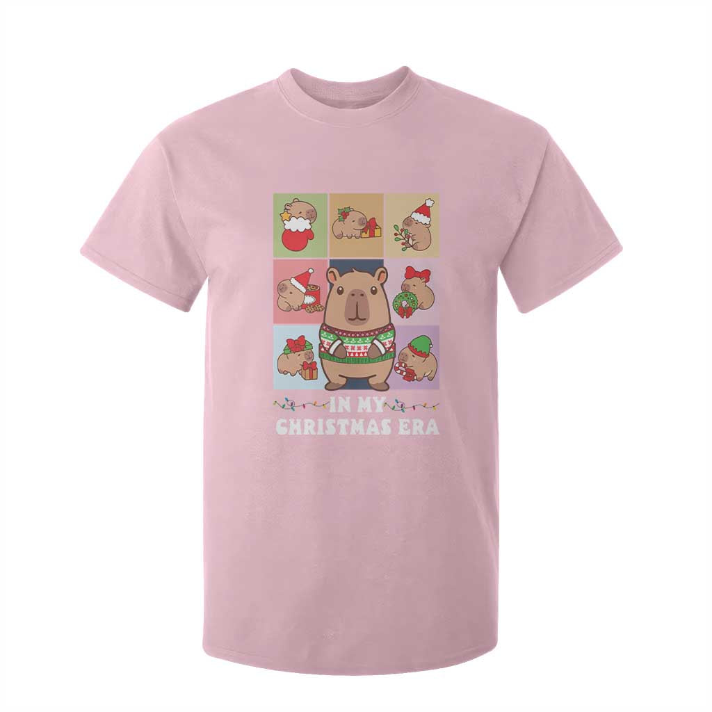 Funny Capybara Christmas T Shirt For Kid In My Christmas Era TS09 Light Pink Print Your Wear