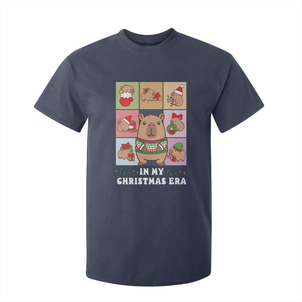 Funny Capybara Christmas T Shirt For Kid In My Christmas Era TS09 Navy Print Your Wear
