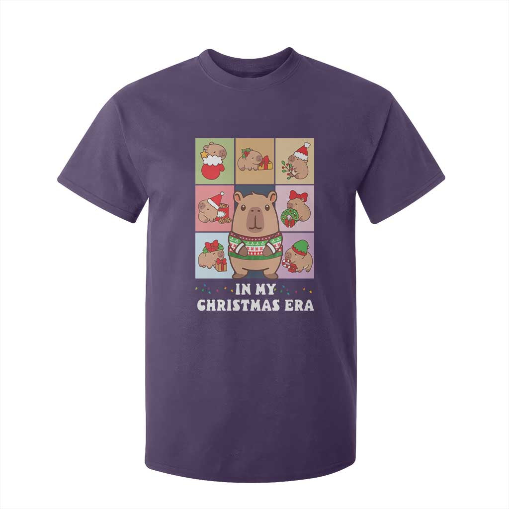 Funny Capybara Christmas T Shirt For Kid In My Christmas Era TS09 Purple Print Your Wear