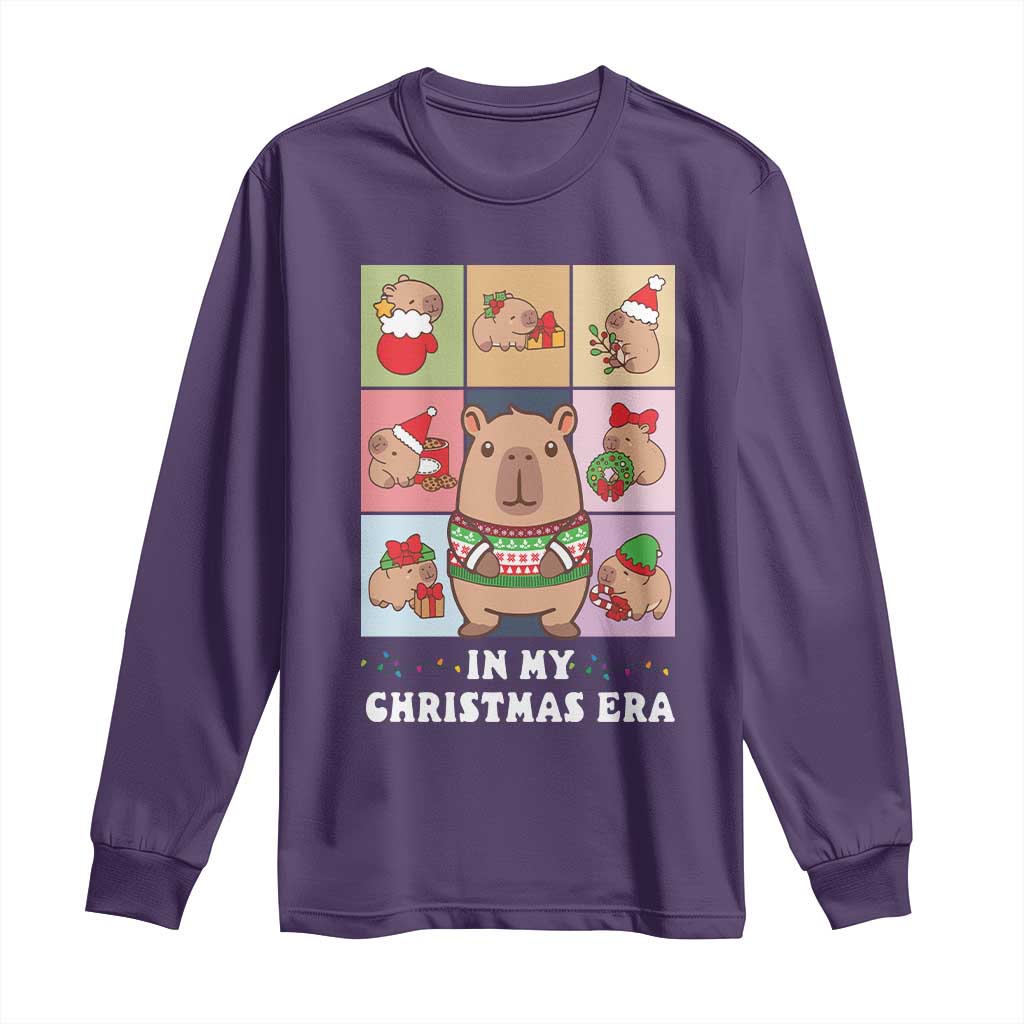 Funny Capybara Christmas Long Sleeve Shirt In My Christmas Era TS09 Purple Print Your Wear