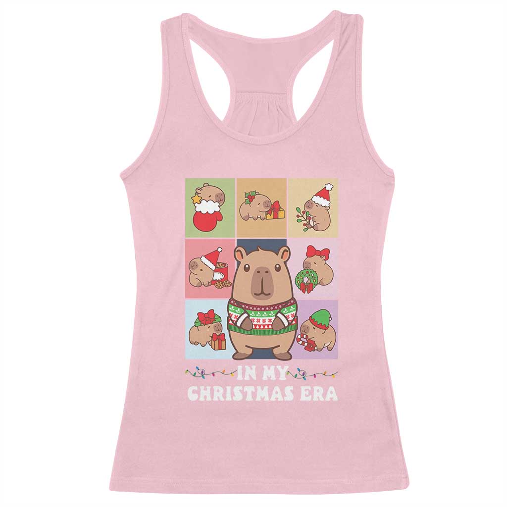 Funny Capybara Christmas Racerback Tank Top In My Christmas Era TS09 Light Pink Print Your Wear