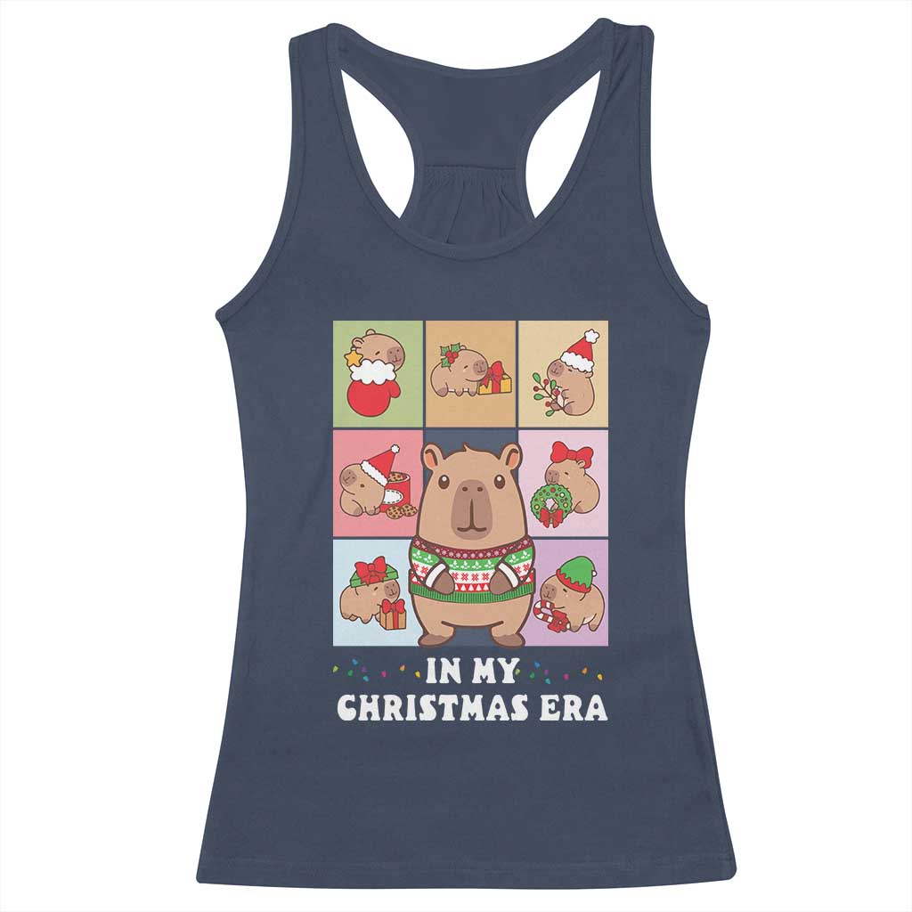 Funny Capybara Christmas Racerback Tank Top In My Christmas Era TS09 Navy Print Your Wear