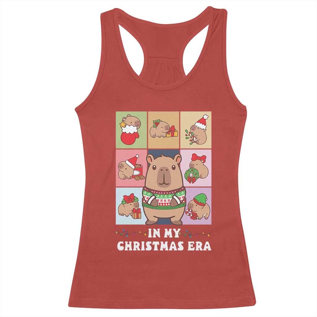 Funny Capybara Christmas Racerback Tank Top In My Christmas Era TS09 Red Print Your Wear