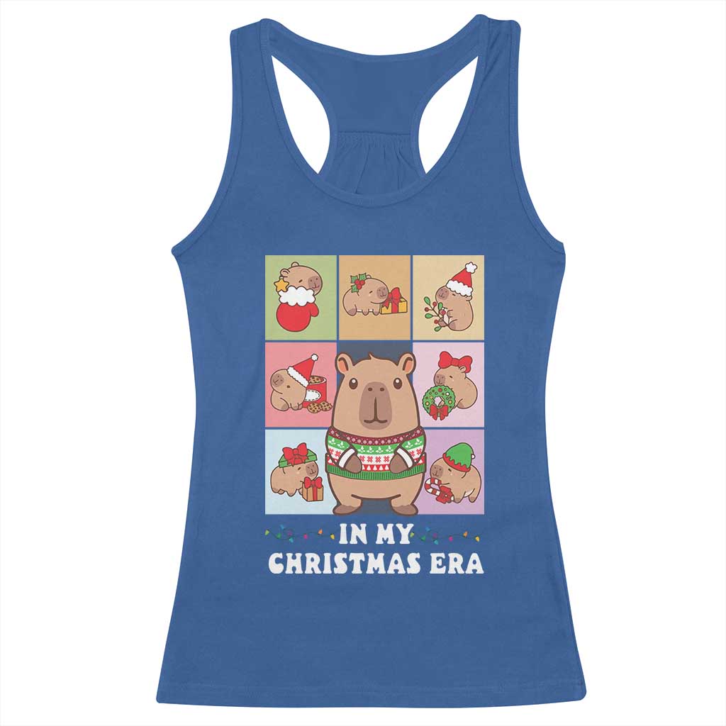 Funny Capybara Christmas Racerback Tank Top In My Christmas Era TS09 Royal Blue Print Your Wear
