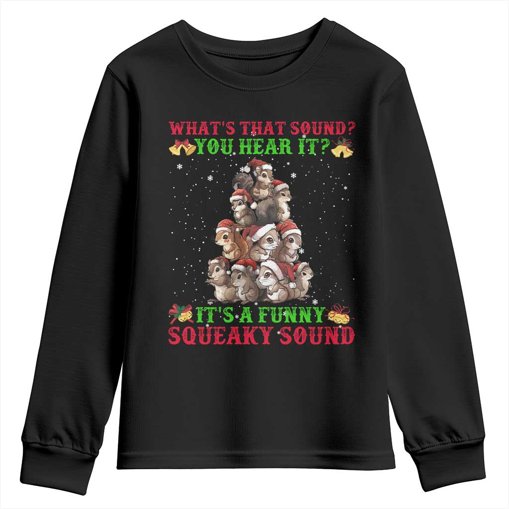 Squirrel Christmas Youth Sweatshirt It's A Funny Squeaky Sound TS09 Black Print Your Wear